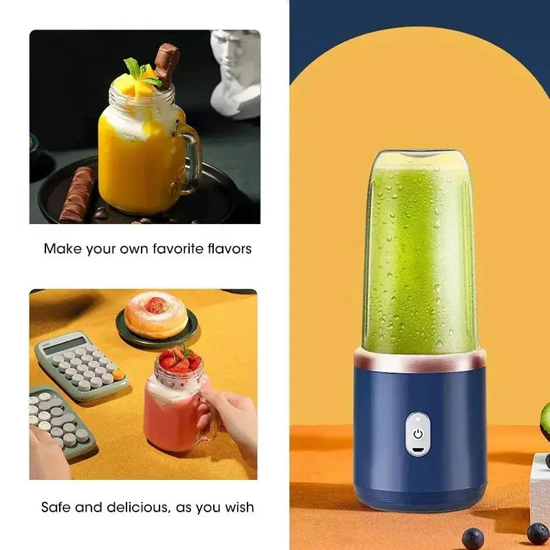 Portable Fruit Juice Blenders Summer Personal Electric Mini Bottle Home USB 6 Blades Juicer Cup Machine For Kitchen from PriceLows™