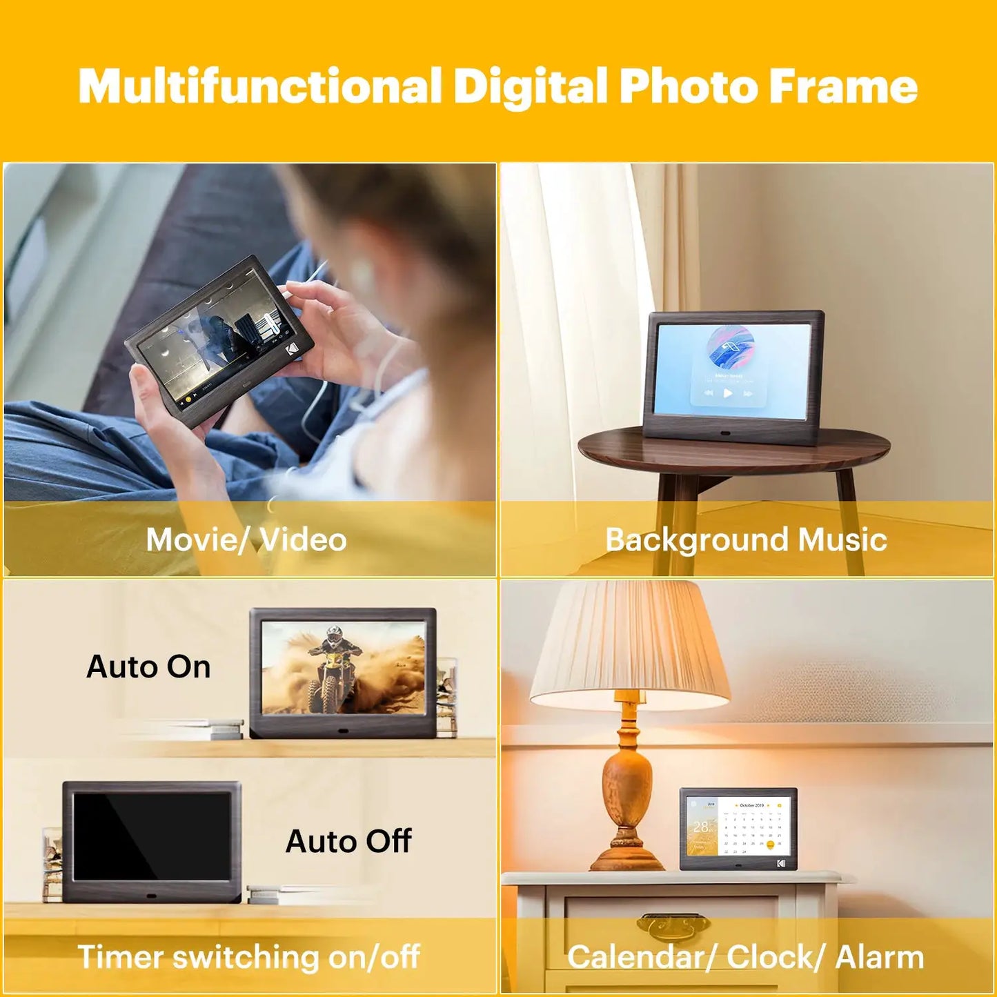 Digital Photo Frame | 7-Inch Display | 1024x600 HD | Remote Control Included from PriceLows™