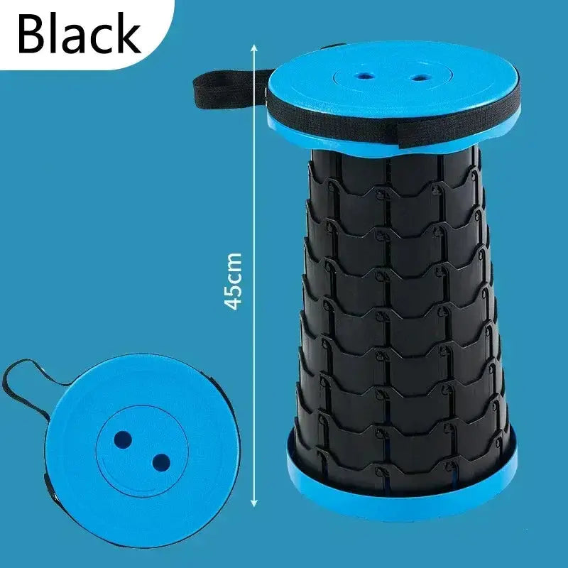 Portable Plastic Folding Telescopic Chair, Lightweight Adjustable Stool for Fishing Beach Camping, Compact Outdoor Foldable Seat from PriceLows™