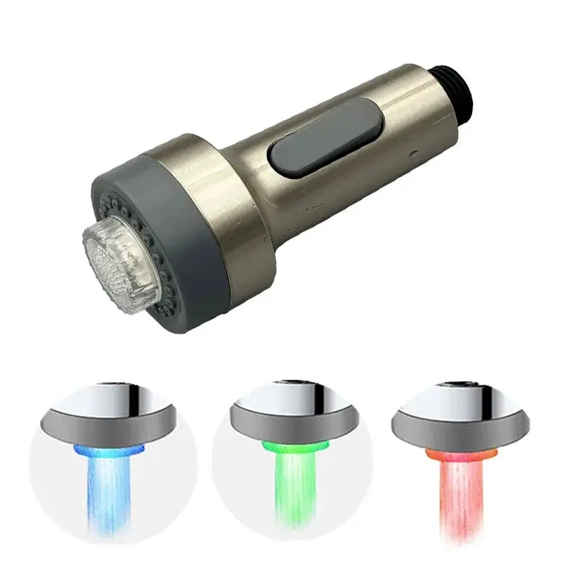 Kitchen Faucet Pull Down Sprayer | Led Light | 3 Function | Black, Brushed, Gold from PriceLows™