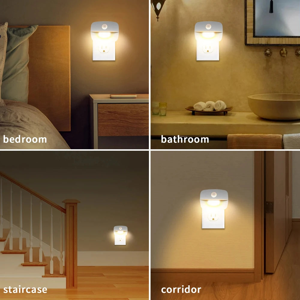 LED Night Light | Motion Sensor | EU Plug 220V | Hallway WC Bedroom