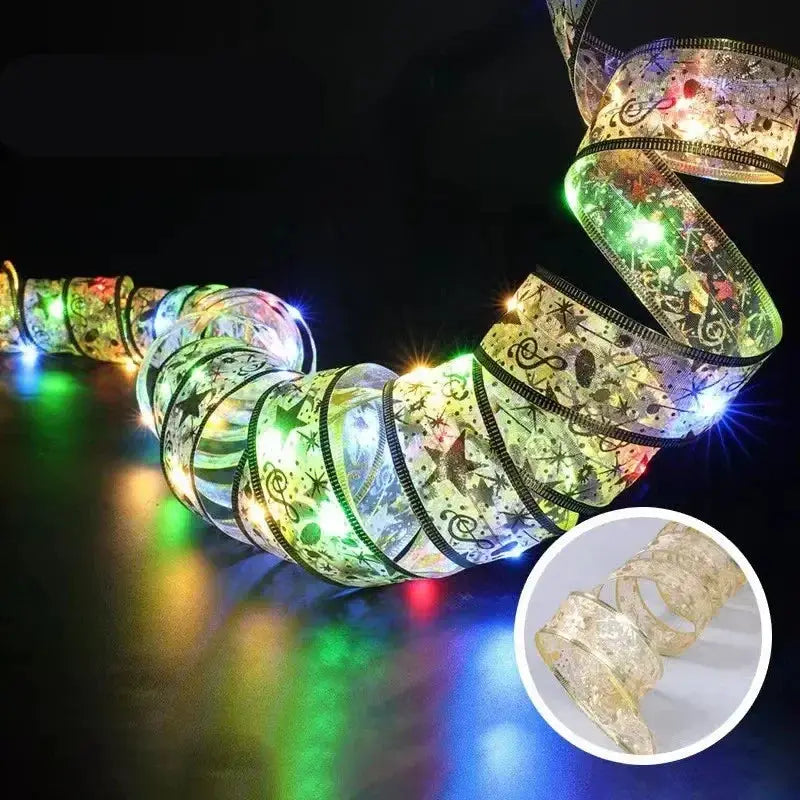 Indoor String Lights Battery Operated Christmas Ribbon with Lights Christmas Tree Accessories Decoration for Christmas New Year from PriceLows™
