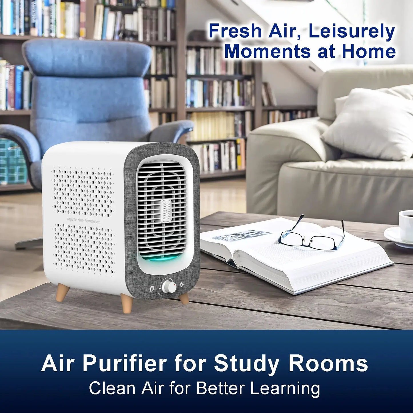 Jafanda Air Purifier for Home Bedroom 780sq ft, HEPA &Activated Carbon, Air Cleaner with Fragrance Sponge & Nightlight for Smoke from PriceLows™