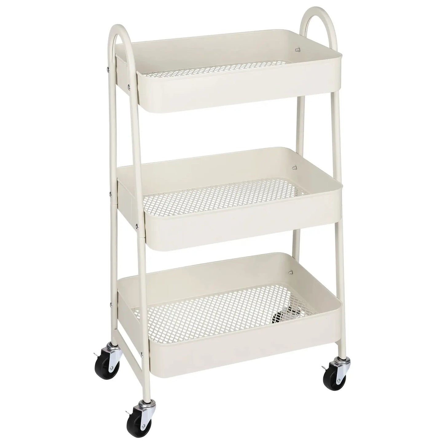 JHK 3 Tier Metal Storage Kitchen Cart with Lockable Wheels Mobile Shelving Unit Utility Rolling Organizer For Home Narrow Places from PriceLows™