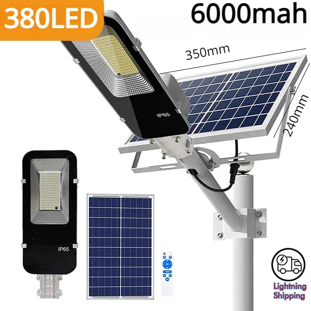 200W Powerful Solar Light Outdoor Solar Street Light 6000mah Waterproof Automatic Dusk to Dawn Street Light For Garage Garden from PriceLows™