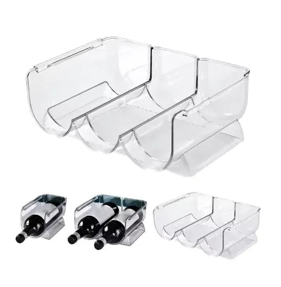Stackable Water Bottle And Wine Rack Organizer For Kitchen Countertops, Pantry, Fridge Storage Bottle Organizer Holder Rack from PriceLows™