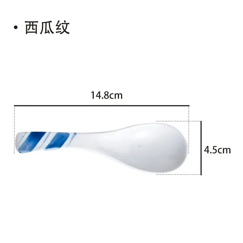 Ceramic Spoon Japanese Retro Bone China Green Black 14.5*4.5cm Rice Scoop Tableware Household Kitchen Supplies Dinnerware from PriceLows™