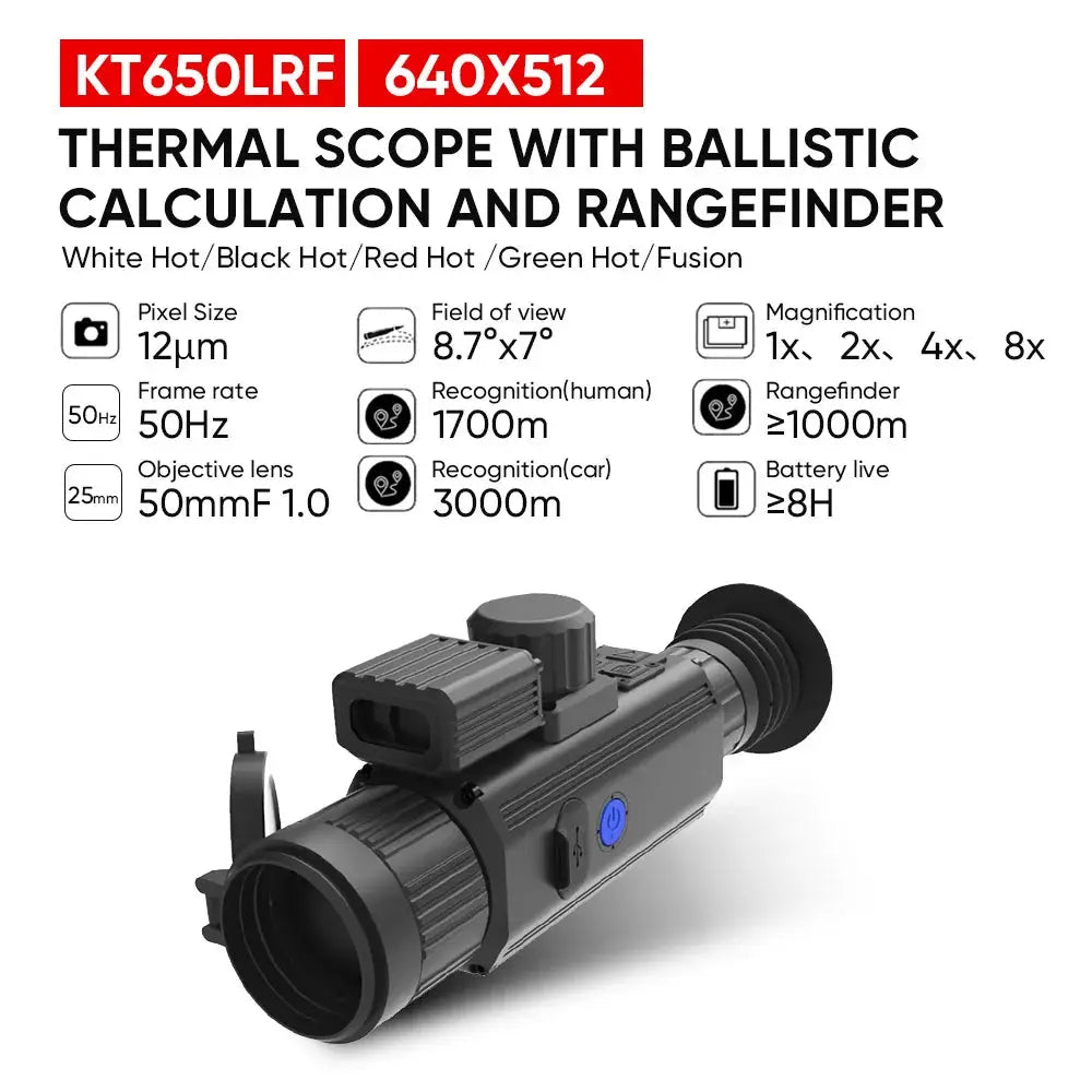 384x288/640x512 Thermal Rifle Scope, 35mm/50mm Lens, 50Hz,with Laser Rangefinder&Ballistic Calculator Night Vision Hunting Scope from PriceLows™