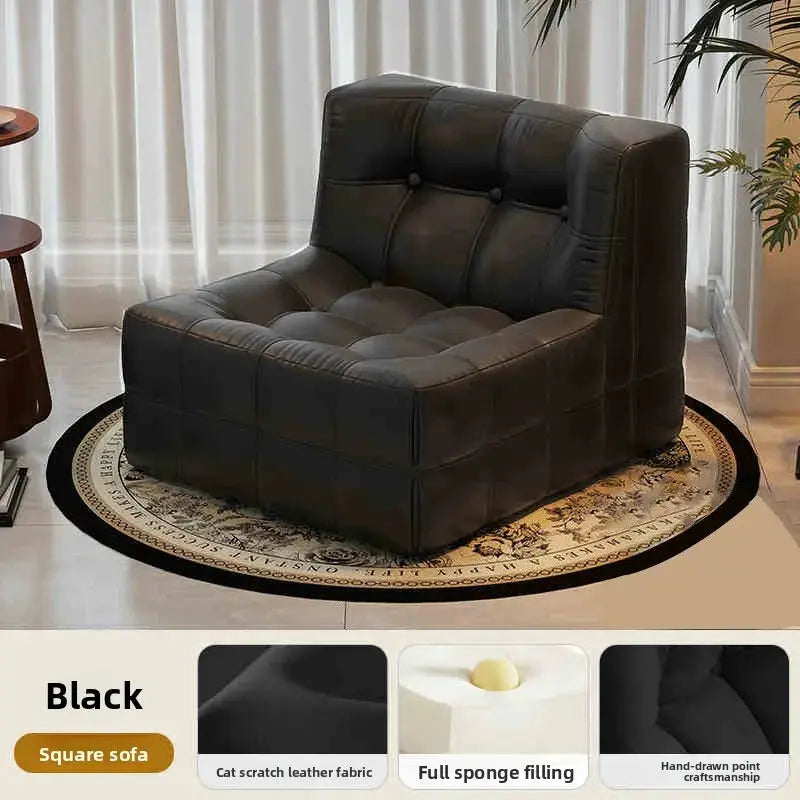 Retro Block Lazy Sofa | Corduroy Fabric | Sponge Filling | Single from PriceLows™