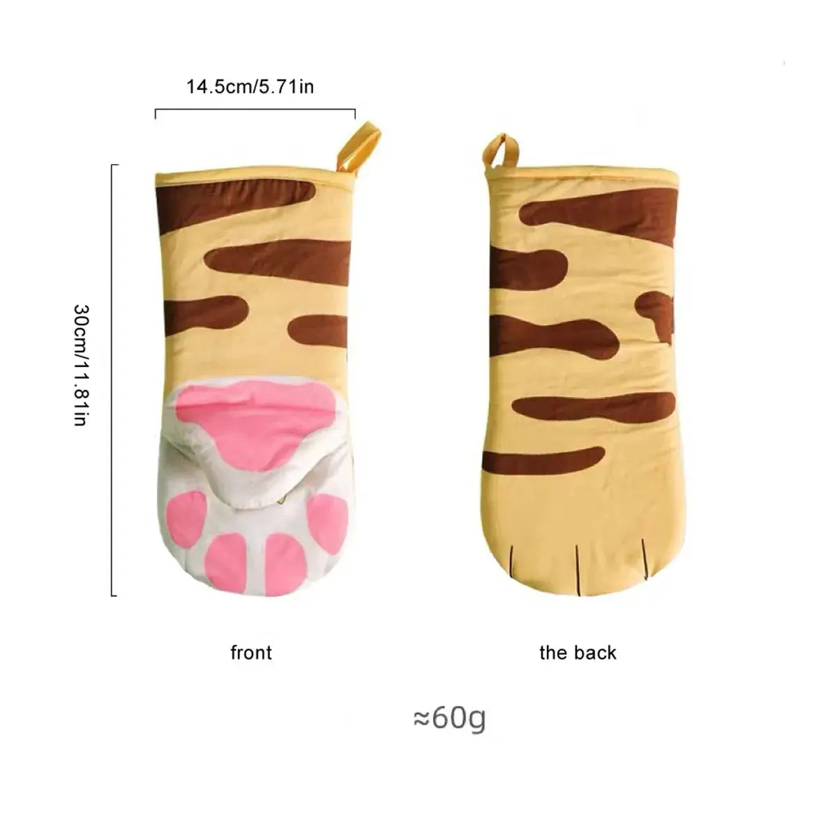 Cat Paw Cotton Oven Gloves | Heat Resistant | Non-Slip | One Size