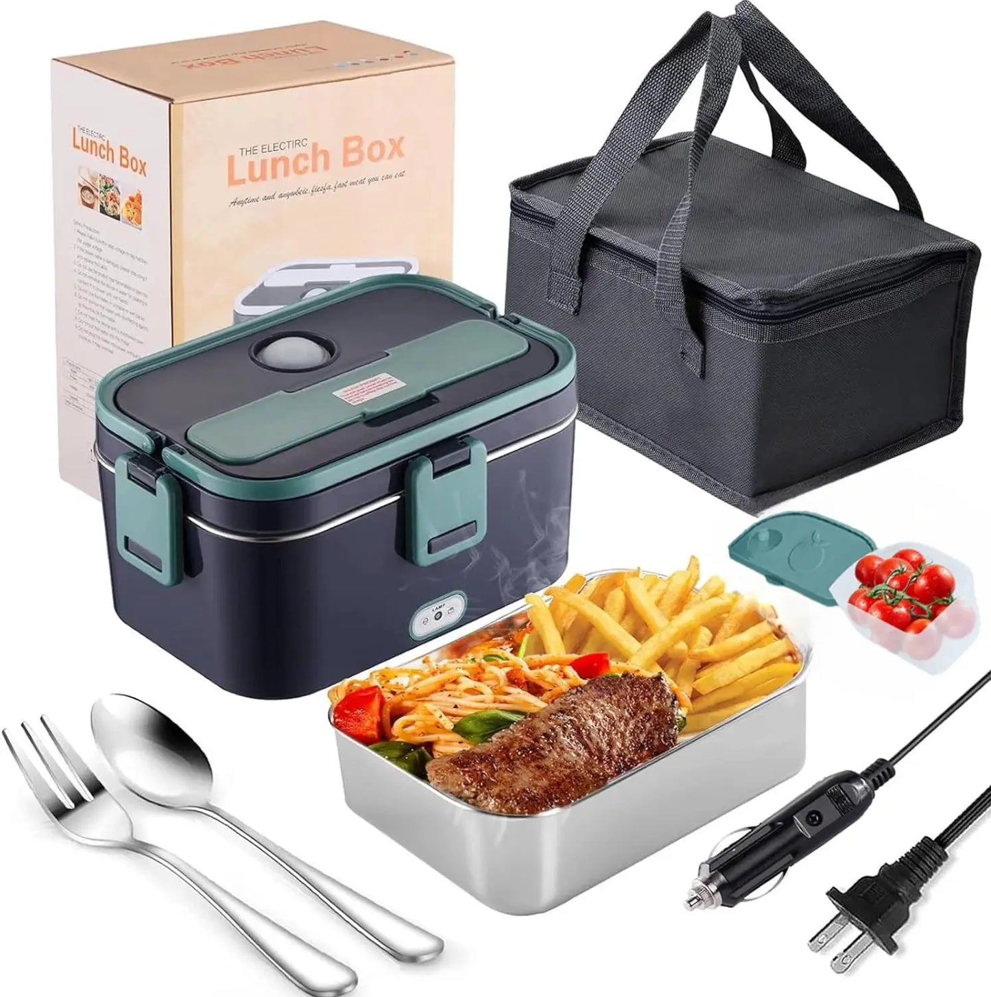 1.5 L 60W Electric Lunch Box Food Warmer Portable Food Heater for Car Or Home - Leak Proof, Lunch Heating Microwave for Truckers from PriceLows™