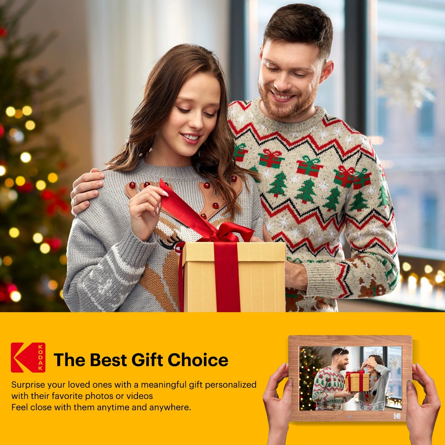 Kodak Digital Photo Frame | 10.1 Inch Display | 1280x800 HD | Remote Included