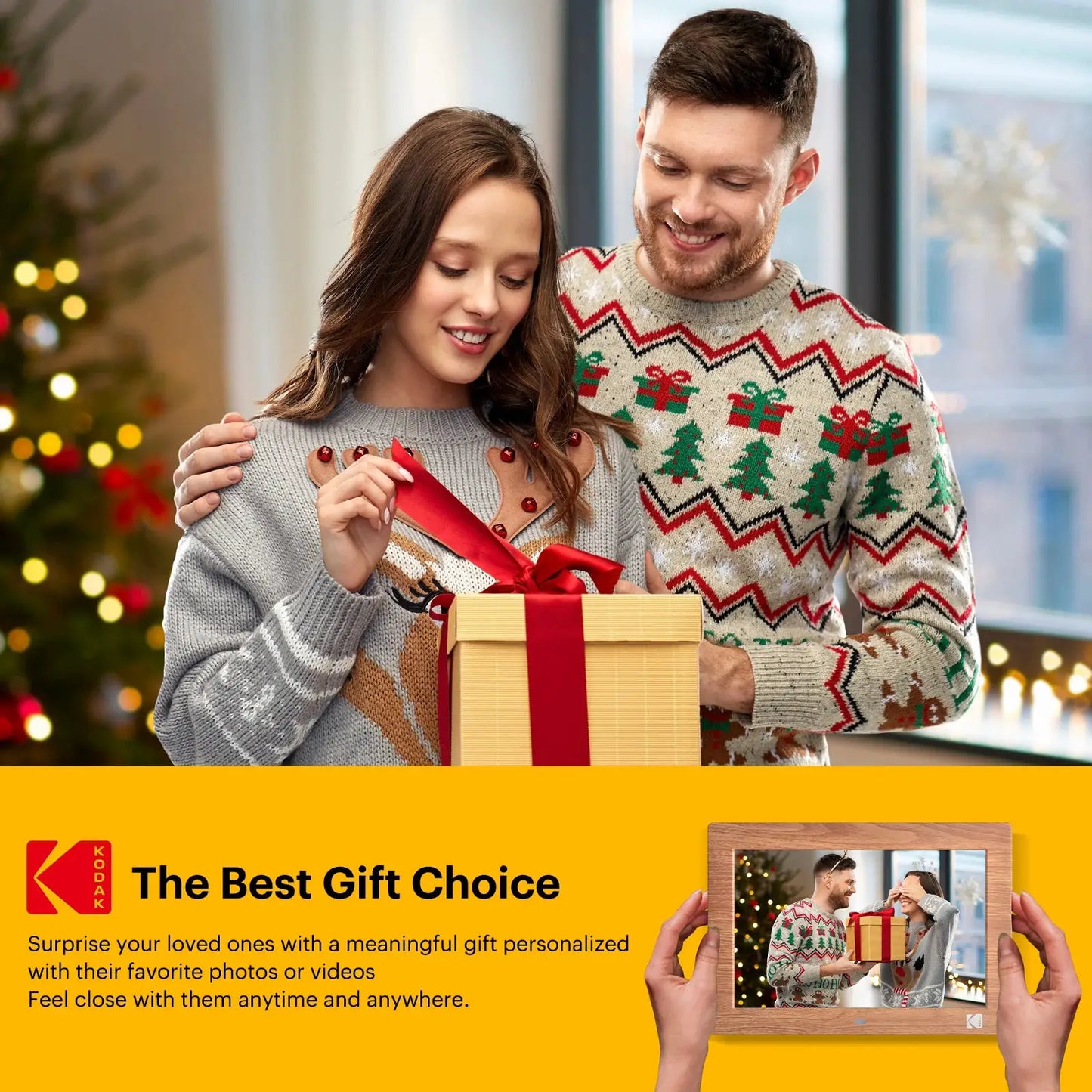Kodak 10.1 Inch Electronic Picture Frame HD 1280*800 Display with Remote Music Video Player Calendar Clock for Room Decor from PriceLows™