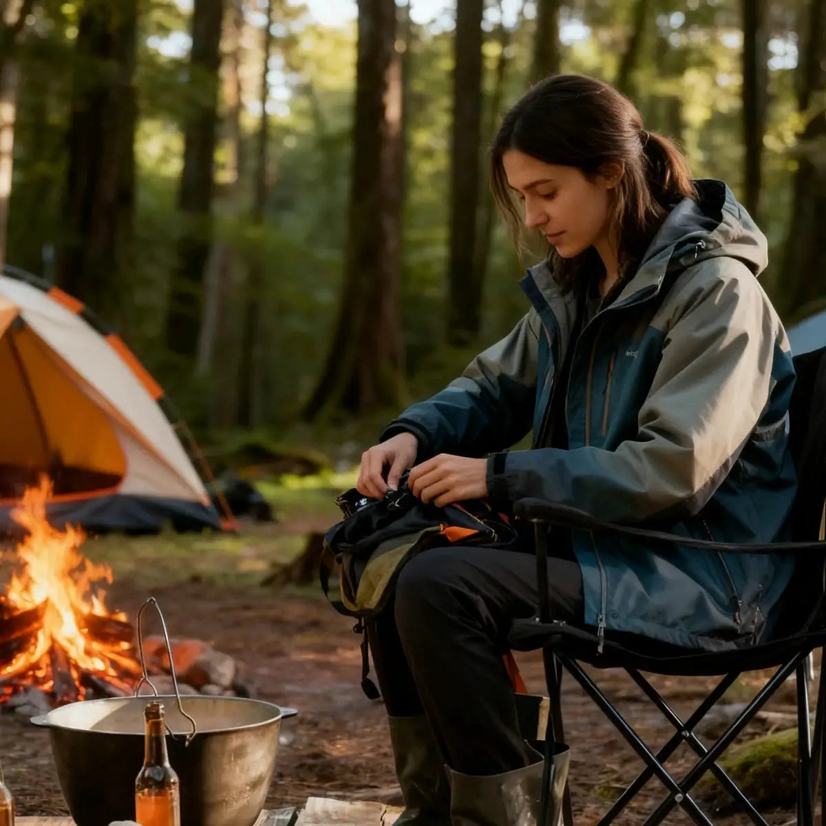 Folding Camping Chair | Lightweight | Portable | Beach Fishing Outdoor from PriceLows™