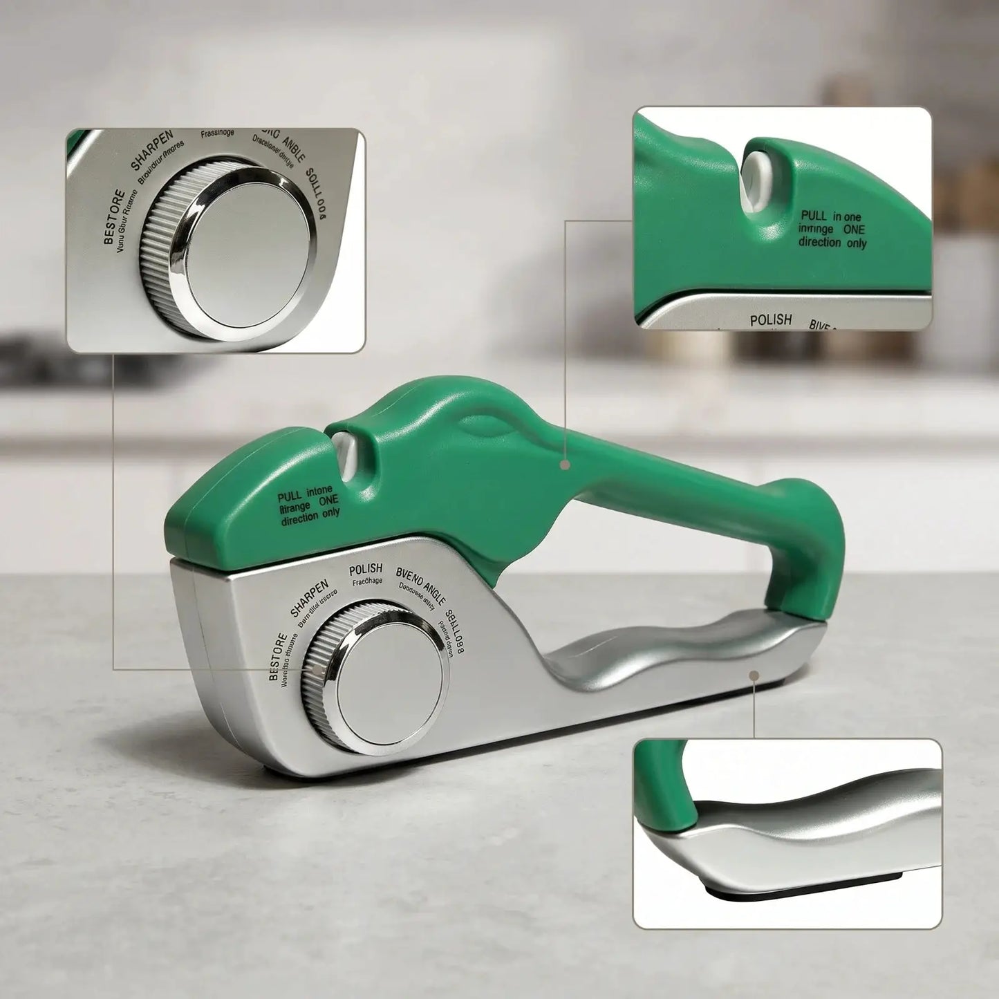 Knife Sharpener | Rotating Selector | Portable Handheld | Wear-Resistant