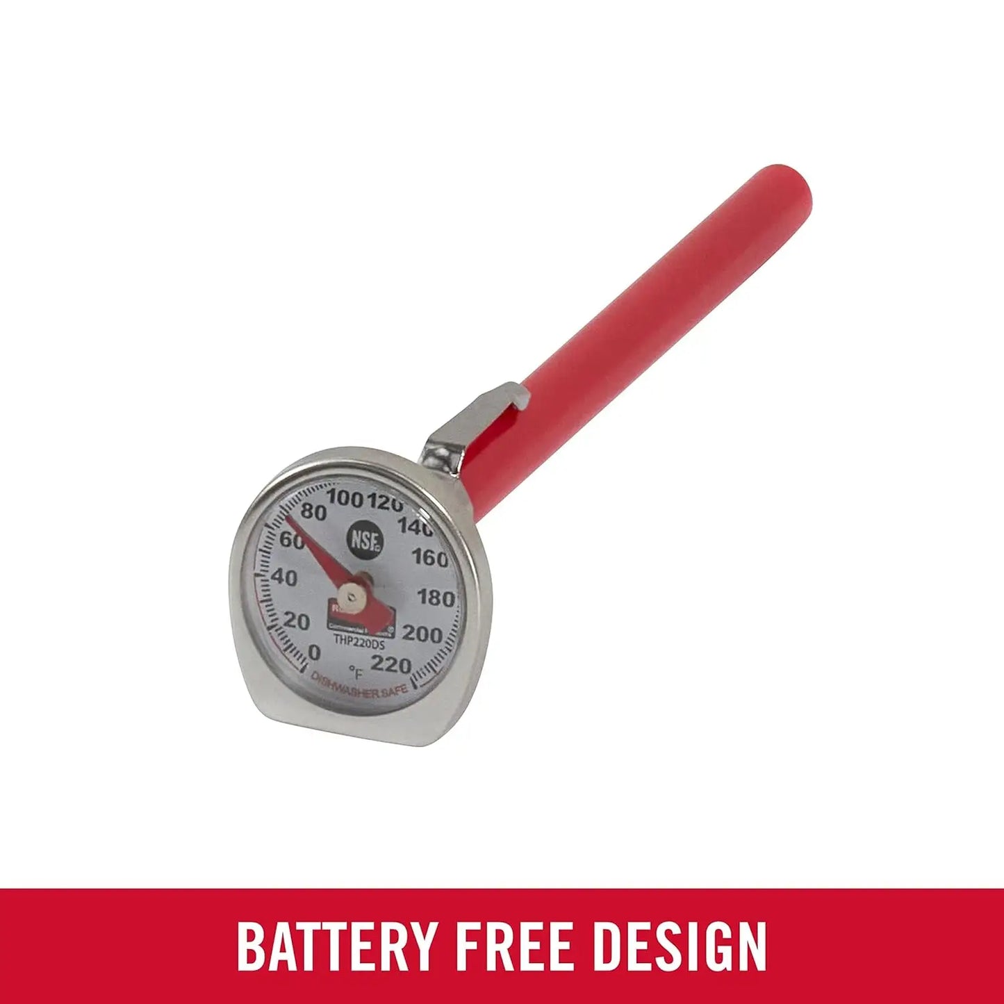 Meat Thermometer | Pocket Size | Dishwasher Safe | Red