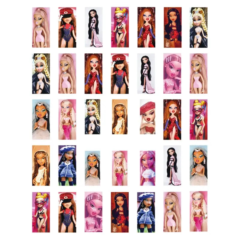 1Pc 3D Doll Design Nail Stickers Self Adhesive Transfer Sliders Decals Manicure Tip Wraps Foil Nails DIY Decoration from PriceLows™