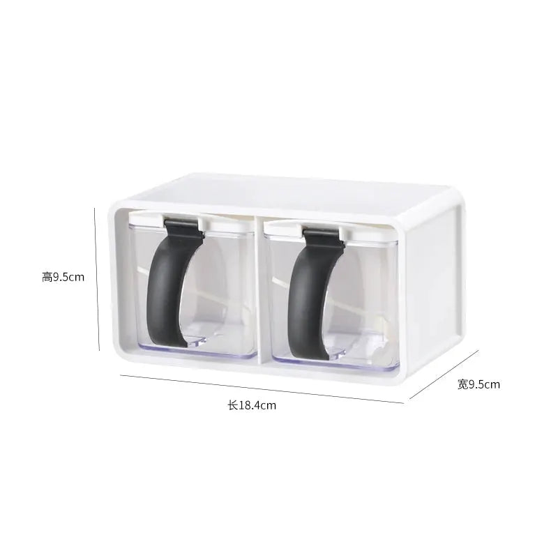 Spice Jars Set | 390ml | Three-Compartment Wall Mount | 3 Jars