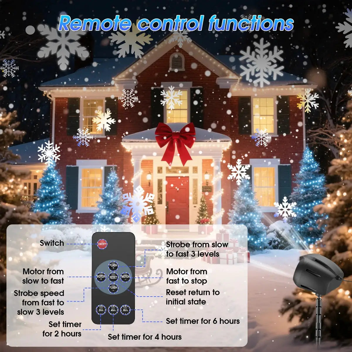 LED Snow Projector Light | IP65 Waterproof | Dimmable | Outdoor Decorations