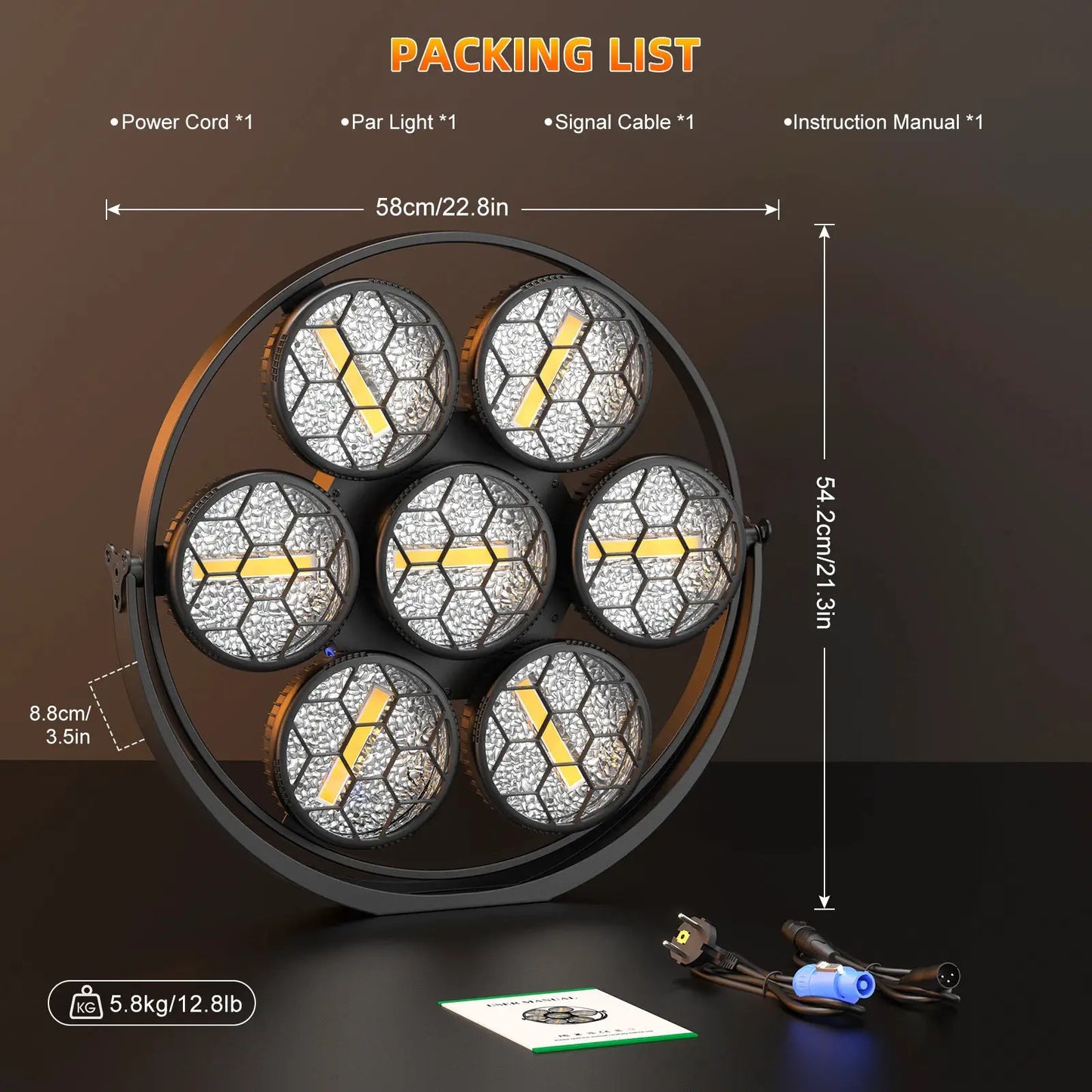 DayFlicker 4Pcs 350W 7-LED COB Linear Vintage Light Stage Light 1-20Hz Flash DMX512 16/37CH for Concert Weddings Nightclub Dance from PriceLows™