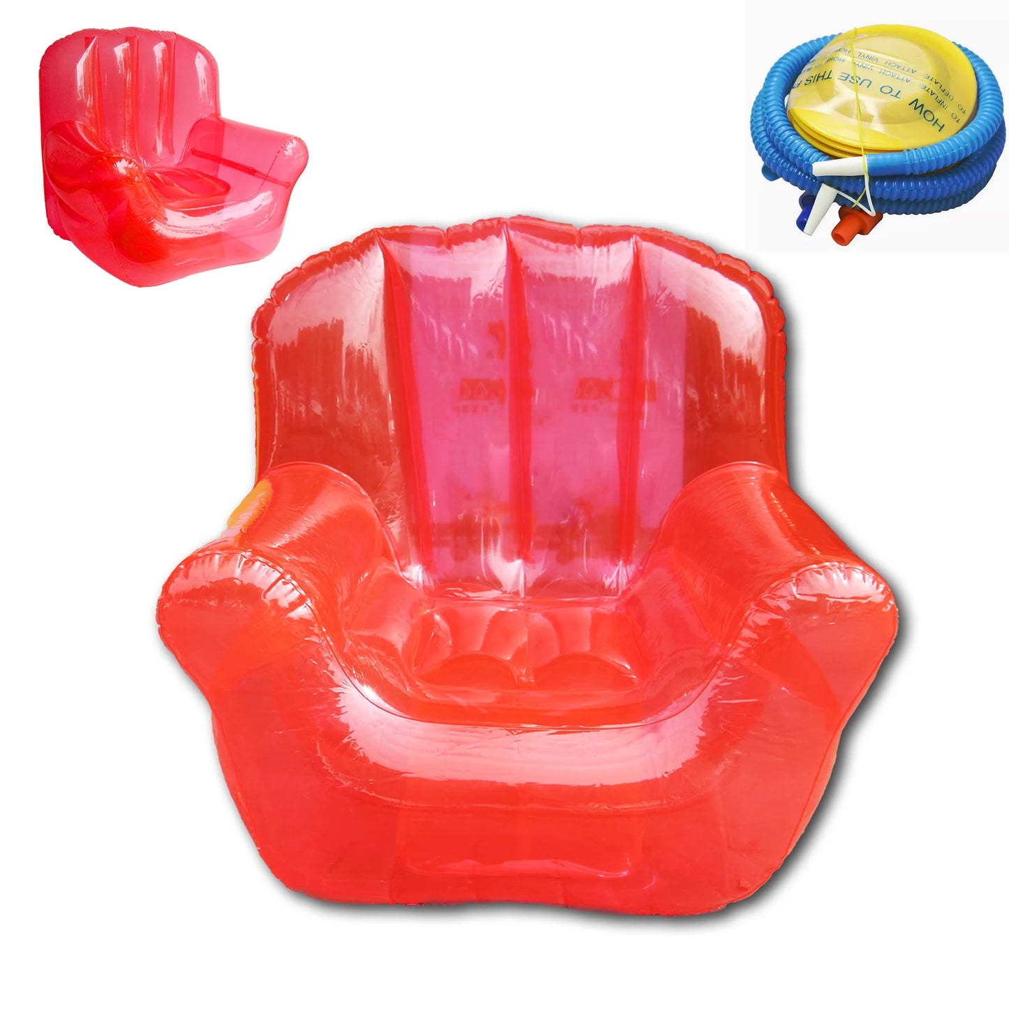 Inflatable Lounge Chair | Transparent PVC Material | Outdoor Use Sofa | Single