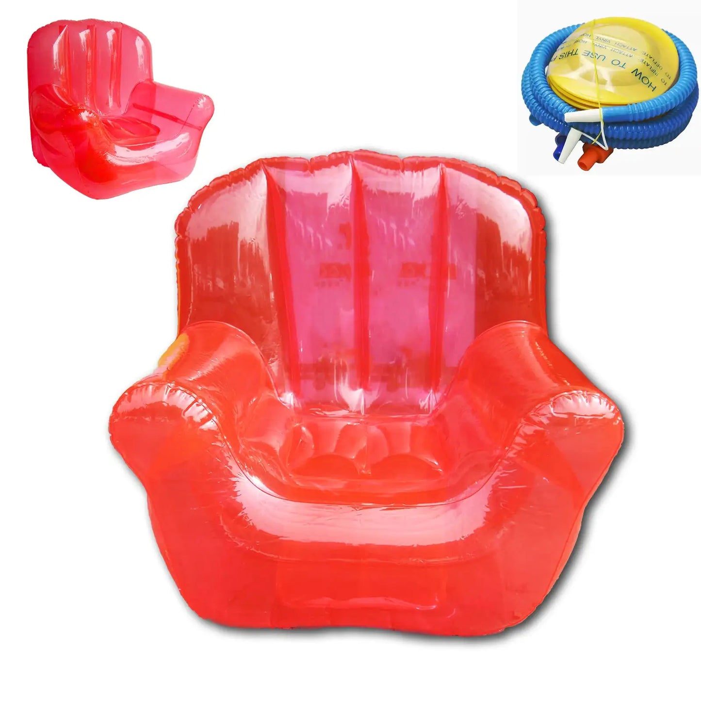 Inflatable Lounge Chair | Transparent PVC Material | Outdoor Use Sofa | Single from PriceLows™