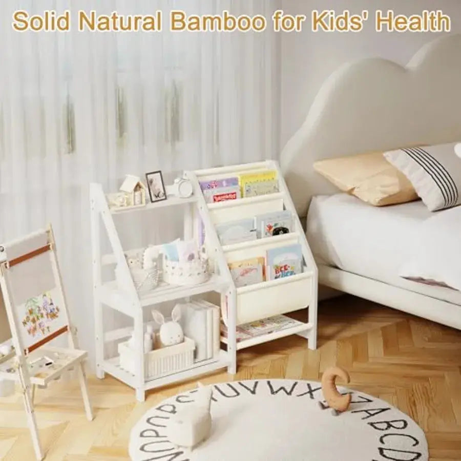 Bookshelf with Storage, 3 Tier Toddler Book Shelf, Small Bookcase, Montessori Bookshelf Baby Bookcase for Nursery, Bedroom, Pla from PriceLows™