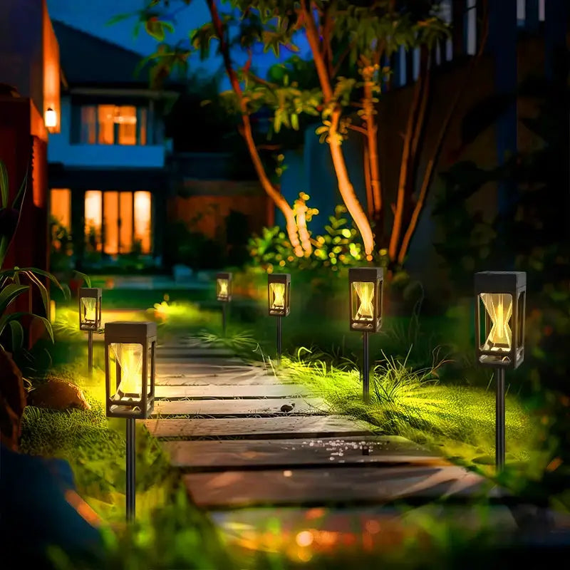 6PC Solar Garden Lights Outdoor Dusk to Dawn Sensor IP44 Waterproof Solar Pathway Lights Auto On/Off Solar Landscape Stake Light from PriceLows™