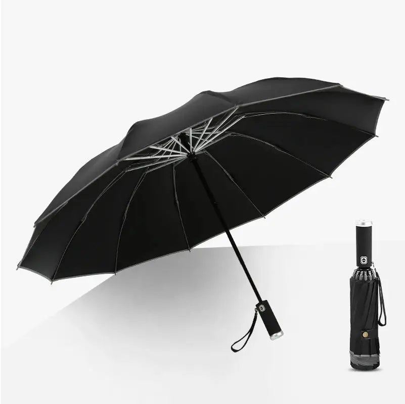 Automatic Umbrella | LED Flashlight | UV Sun Protection | Blue Green Black