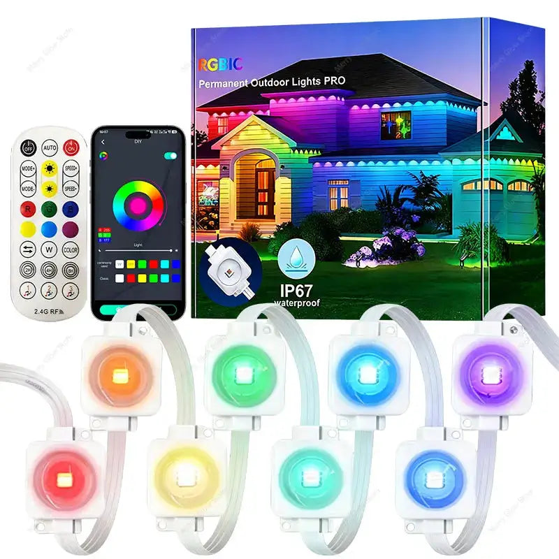 Permanent Outdoor Lights 200FT/60M Waterproof Eaves Lights Bluetooth App Timer Function Multiple Scene Modes For Christmas Decor from PriceLows™