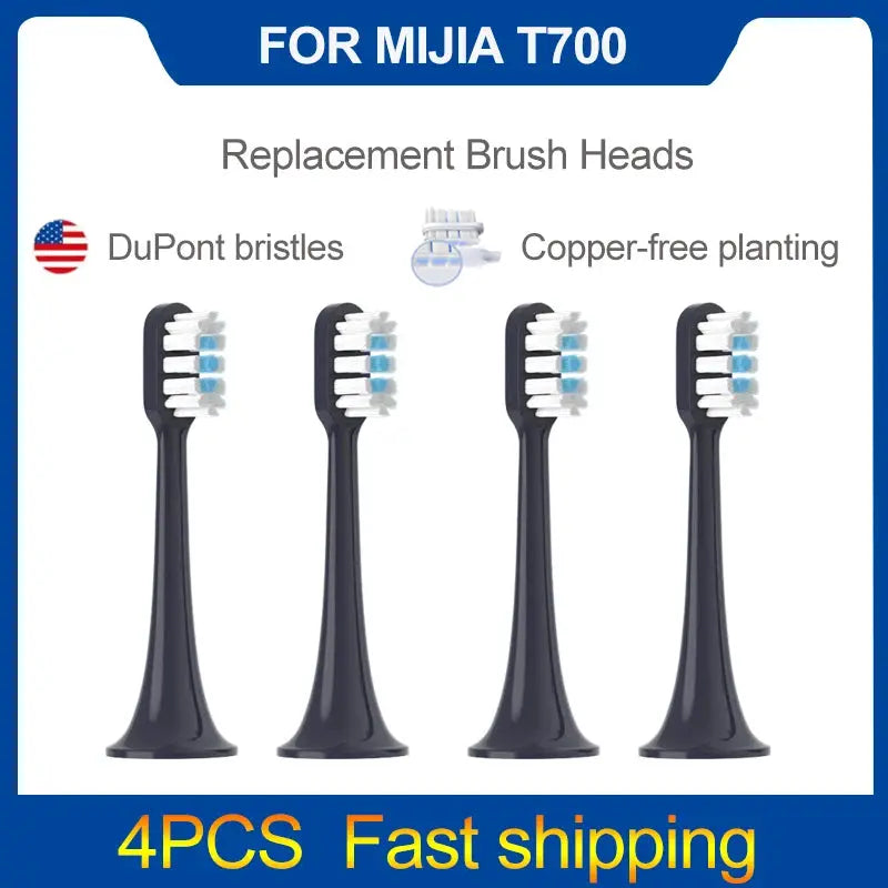 4/8PCS Replacement Brush Heads For XIAOMI MIJIA T700 Sonic Electric Toothbrush Dupont Bristle with Caps Sealed Pack from PriceLows™