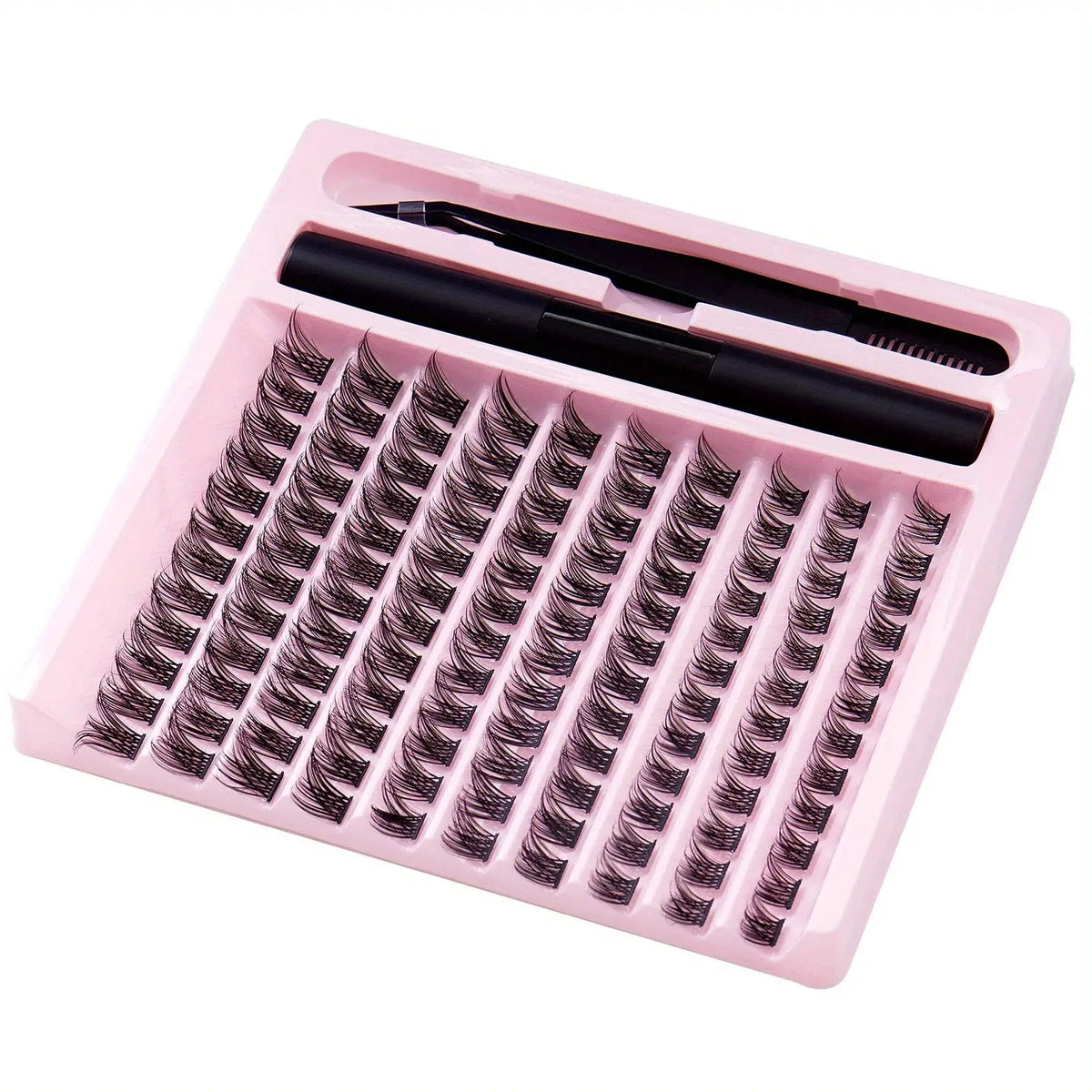 Lash Extension Kit | Waterproof Bond | Synthetic Thick Clusters | 1Cm Length