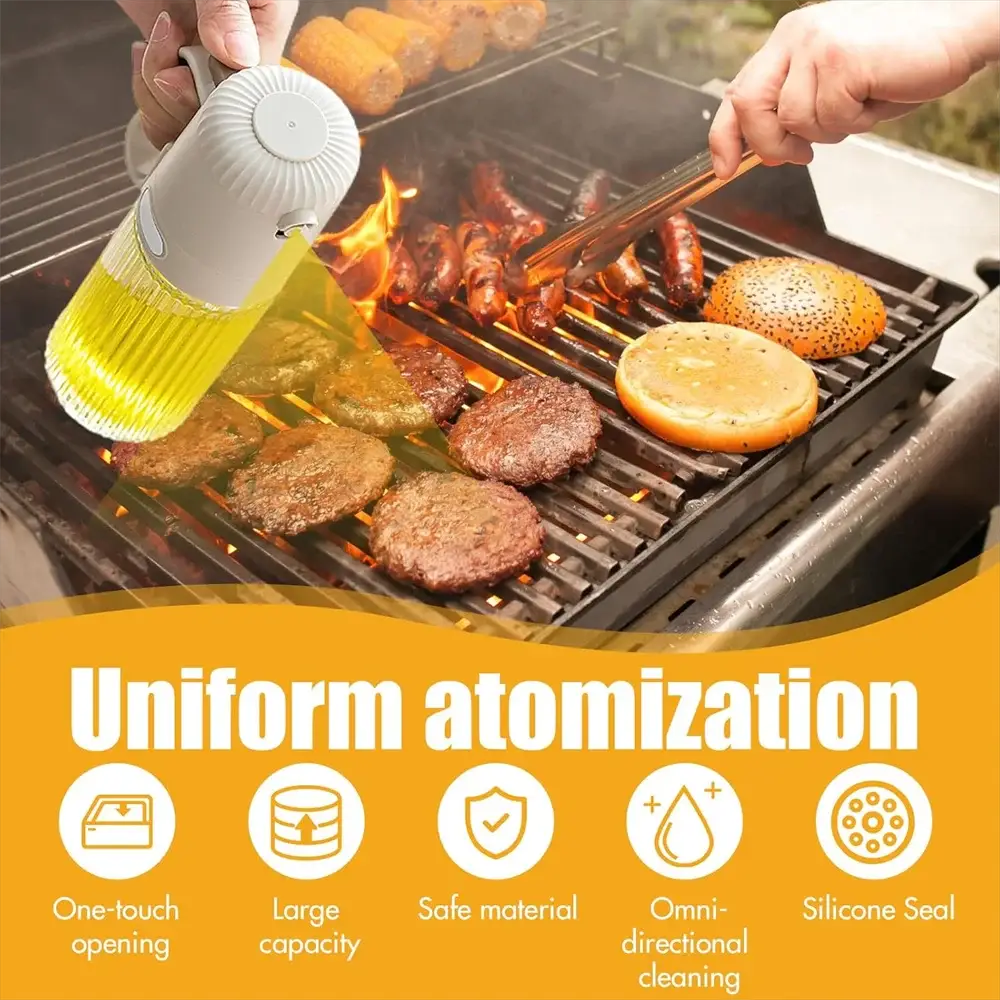 Glass Oil Sprayer Bottle | 250ml Capacity | Built-In Spray Spout | One Size