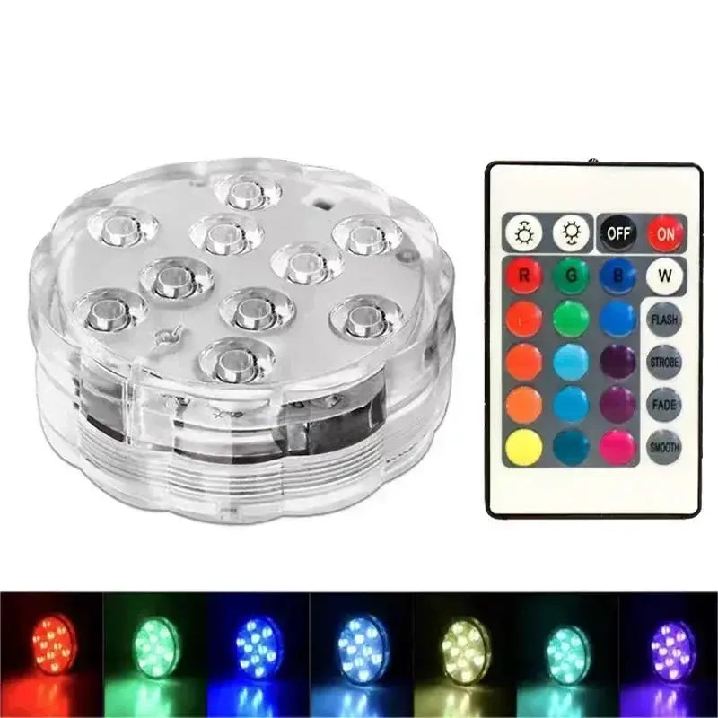 Submersible Pool Light With Remote IP68 Waterproof 16 Color Changing LED Battery Operated Lamp Underwater for Pond Hot Tub Vase from PriceLows™