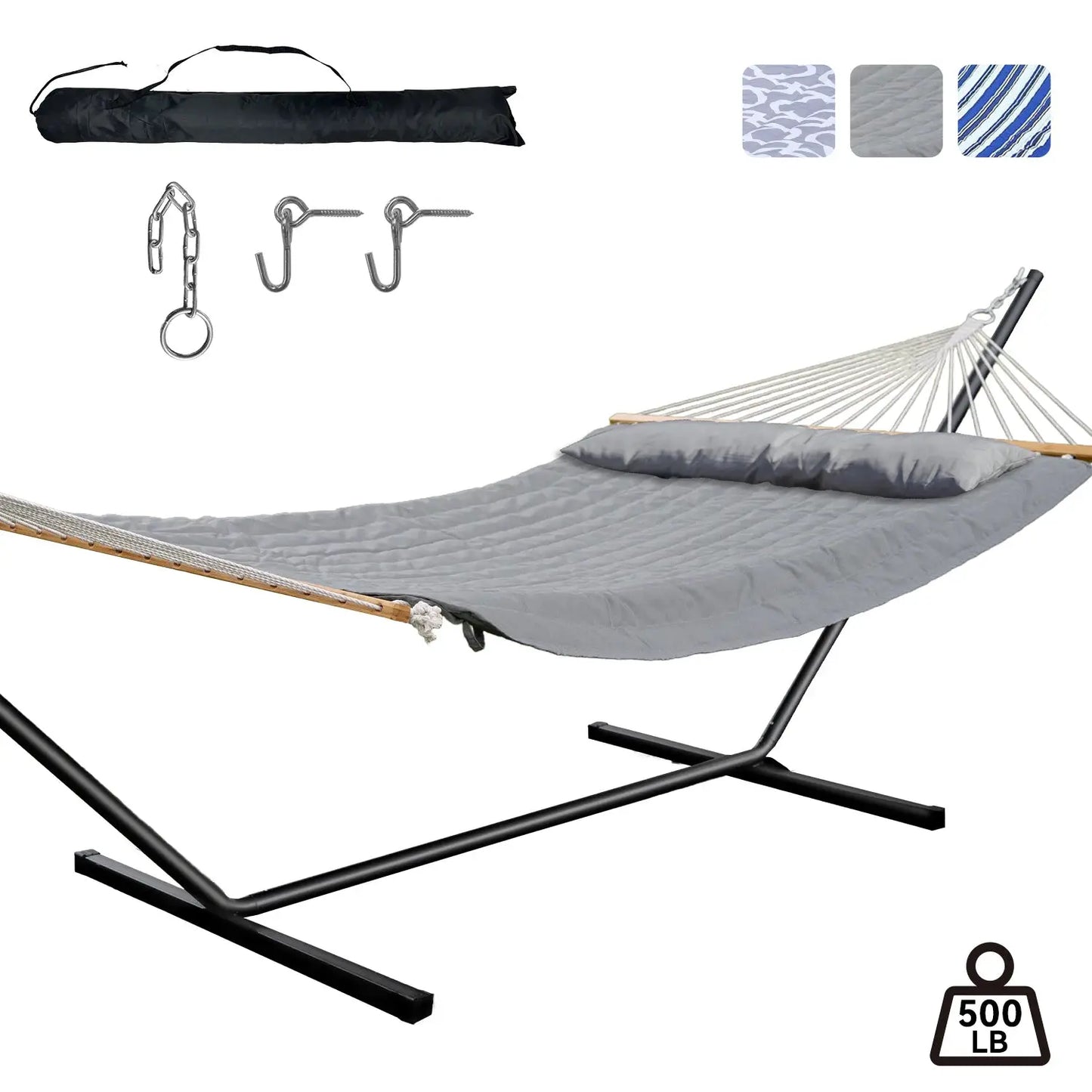 Heavy-Duty Outdoor Hammock with Steel Stand.Detachable for Versatile Use - Ideal for Courtyard, Garden Lawn, Patio Balcony, Lake from PriceLows™