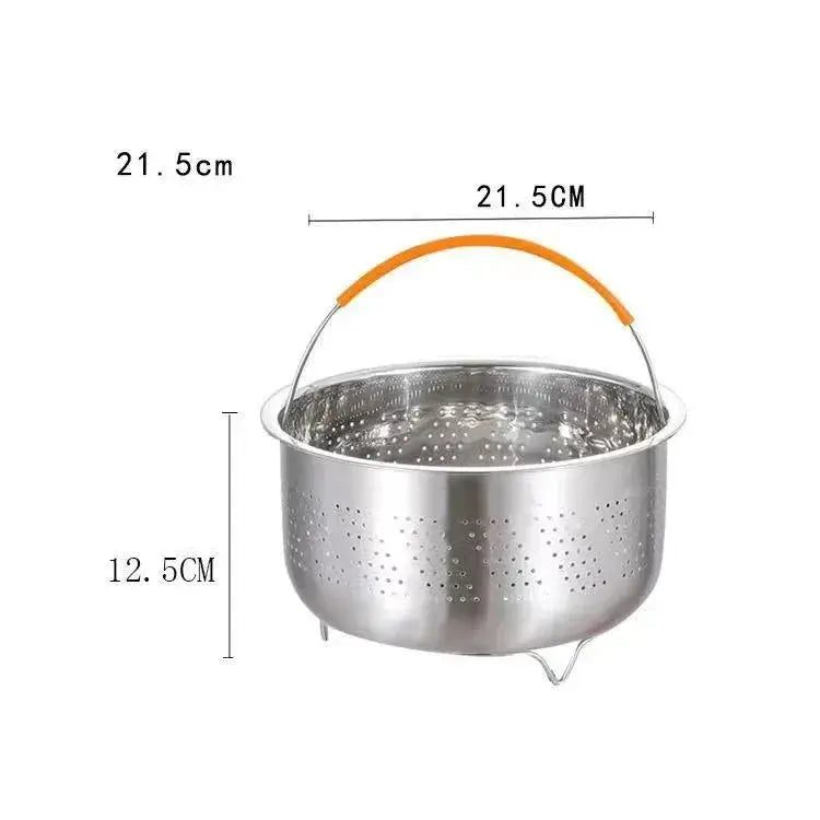 Stainless Steamer Basket | Silicone Handle | Instant Pot Accessory | One Size