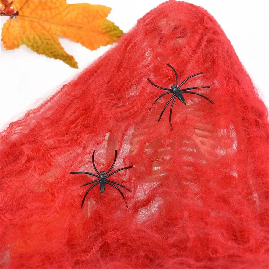 Artificial Cobweb | Stretchy Plastic | Halloween Prop | Assorted Colors