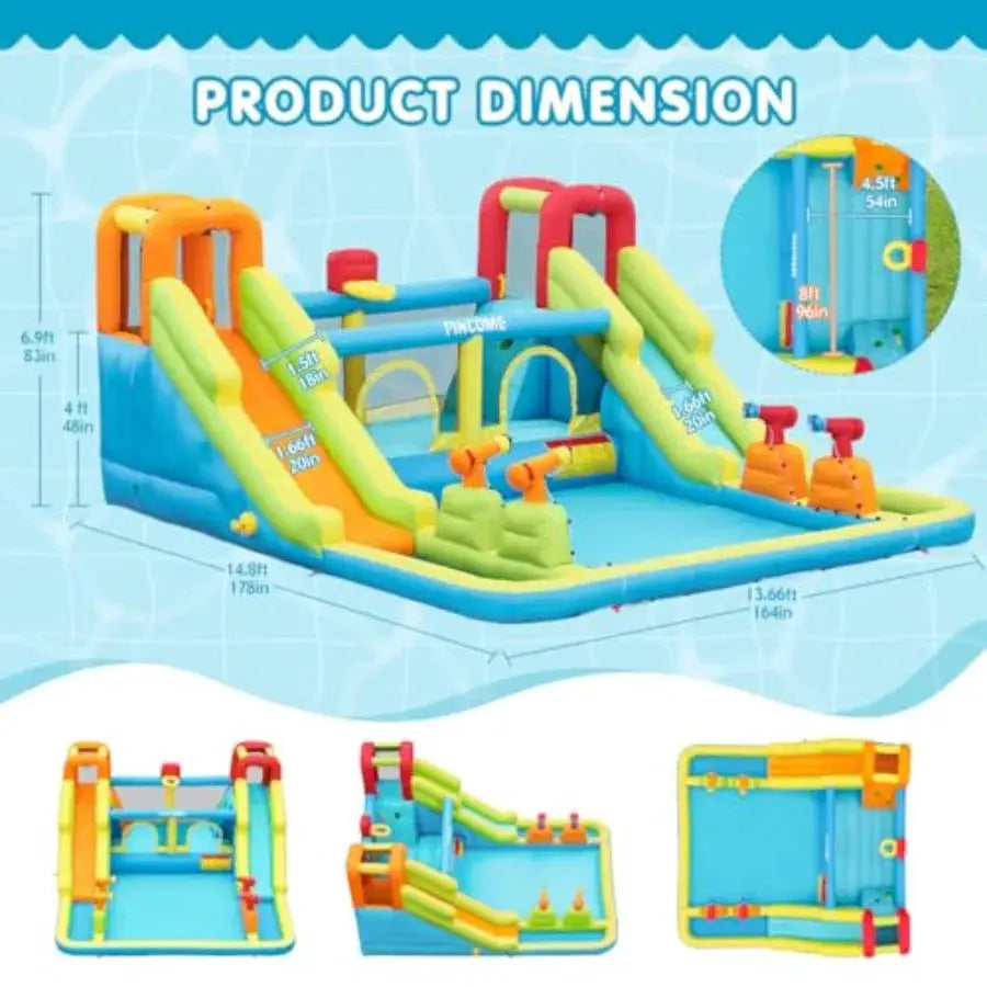 Inflatable Bounce House for Water Bounce House with Double Slides Indoor Outdoor Bounce House Water Slide with Air Blower for P from PriceLows™