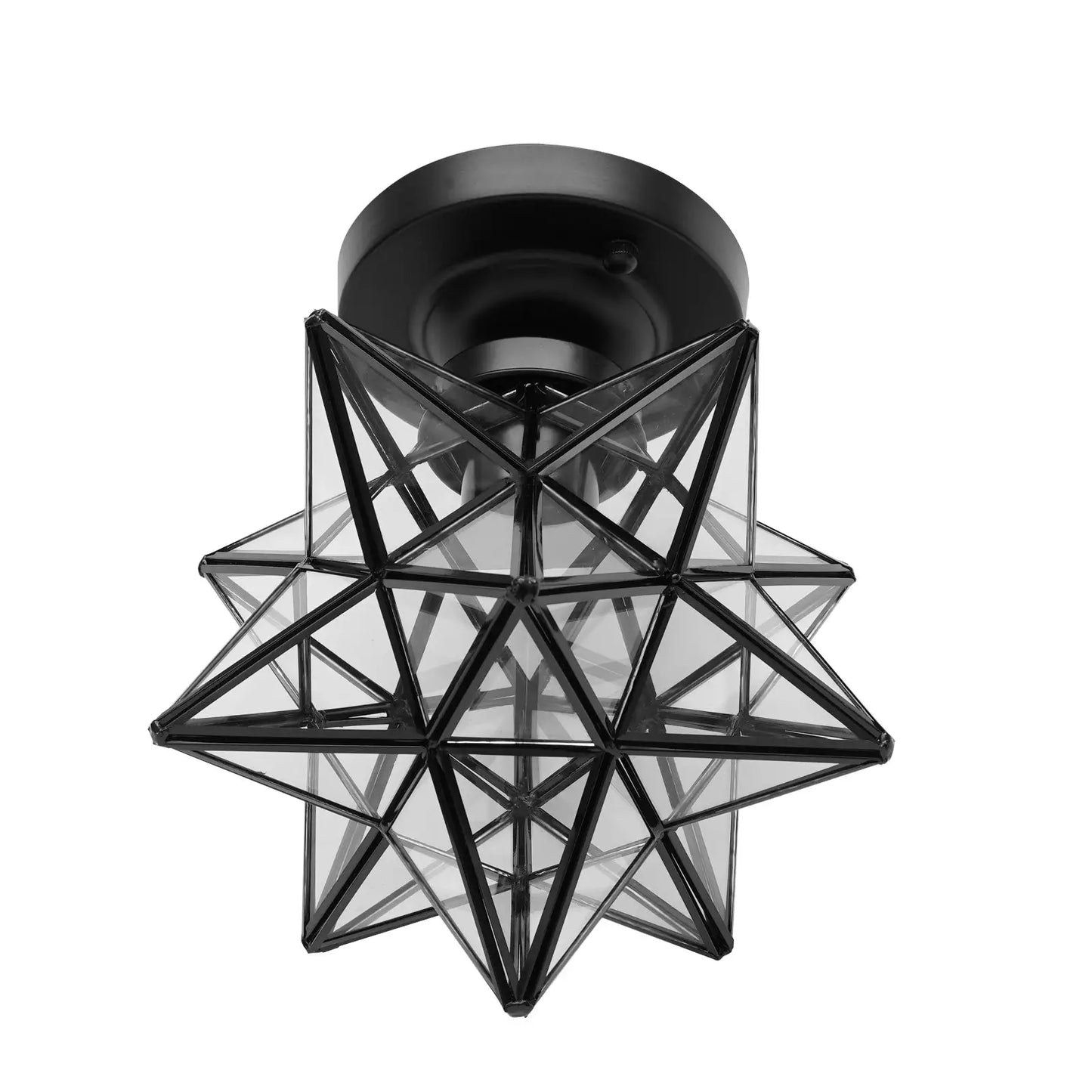 US Standard Moravian Star Ceiling Lamp, High-Clarity Glass Polished Surface, 5-10㎡ Coverage Romantic Lighting for Home/Hotel from PriceLows™