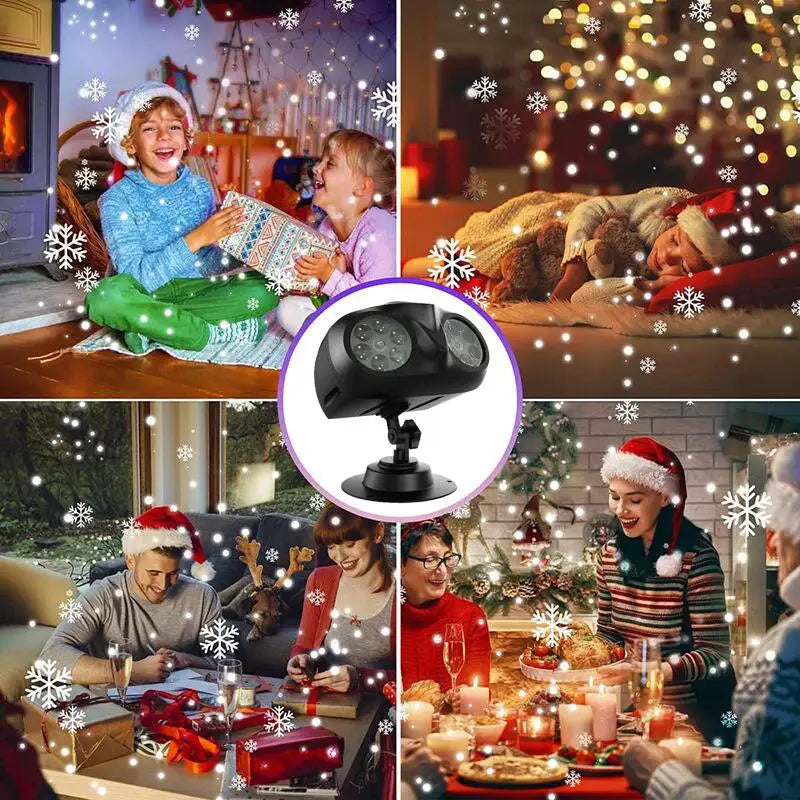 LED Snowflake Projector Light | 360 Beam Angle | Outdoor Waterproof
