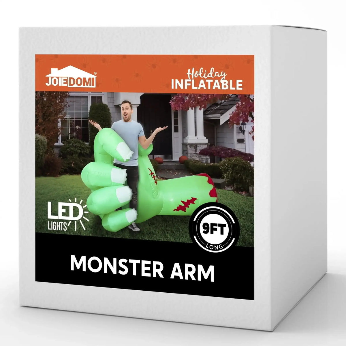 Giant Zombie Arm Inflatable | 9 Foot Long | Built In Led | Neon Green