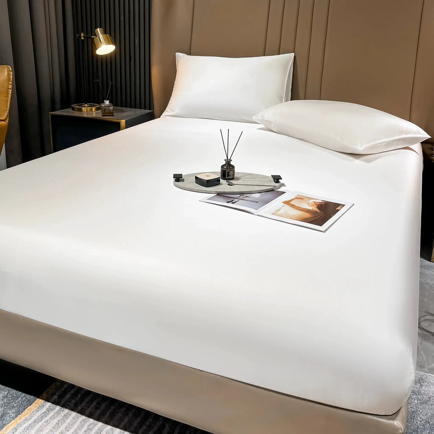 Natural Mulberry Silk Bed Fitted Sheet Deep 25CM Real Silk Mattress Cover Customized Size Luxury High-End Bedding Sheets from PriceLows™