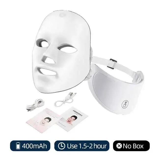 7 Colors Led Facial Mask With Neck Red Light Therapy Mask For Skin Tightening Lifting Anti-aging Bio-Light Beauty Whitening Home from PriceLows™