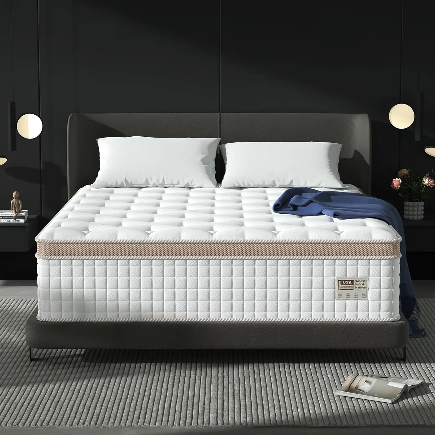 Mattress | 14in Luxury Hybrid Gel Memory Foam & Pocket Springs | Full/Queen/King