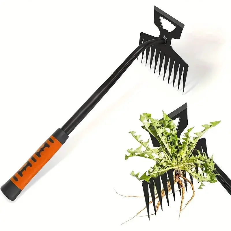 2 In 1 Garden Weeding Rake | Carbon Steel | 5 6 11 Teeth
