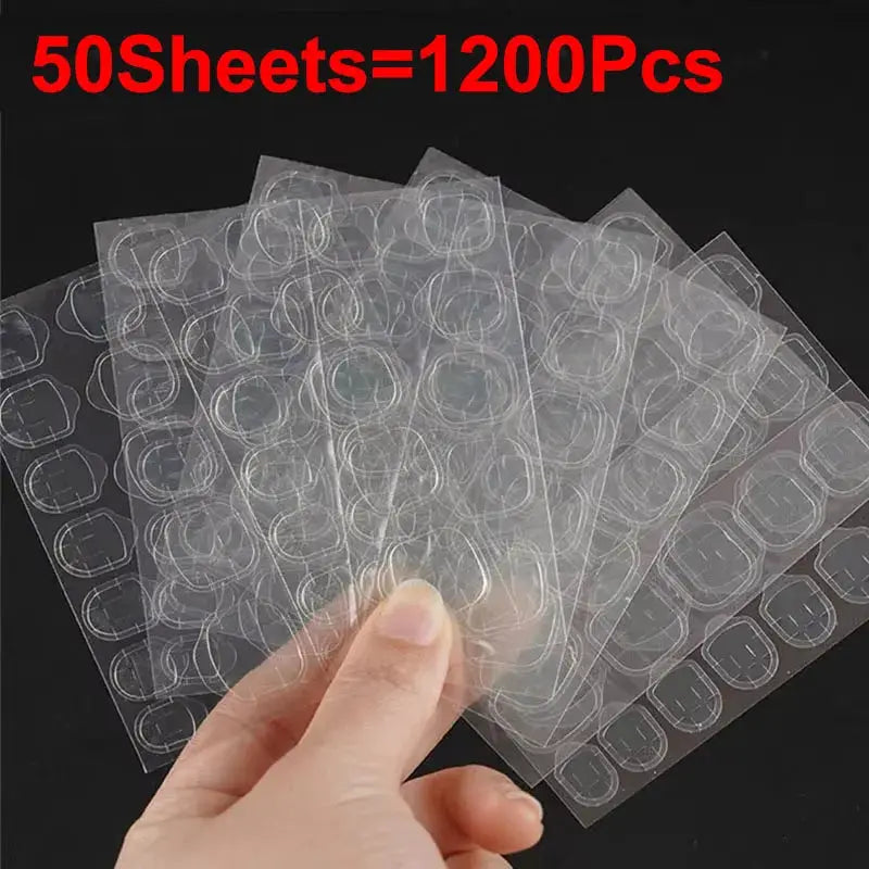 New 600PCS Double Sided Glue Nail Sticker Nail Art Sticker Nail Stickers Self-adhesive Jelly False Nails Tips GDJ01 from PriceLows™