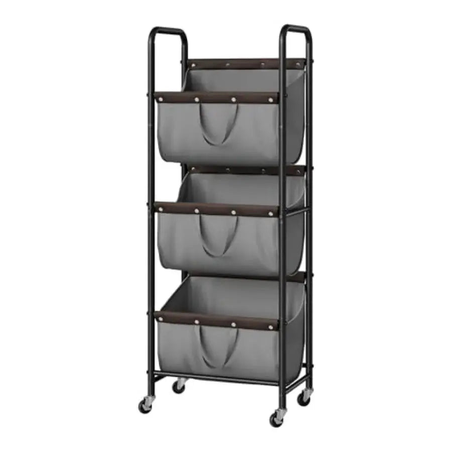 3 Tier Laundry Sorter, Laundry Basket with Wheels, Laundry Room Organization and Storage, 3 Section Rolling Laundry Cart for Do from PriceLows™