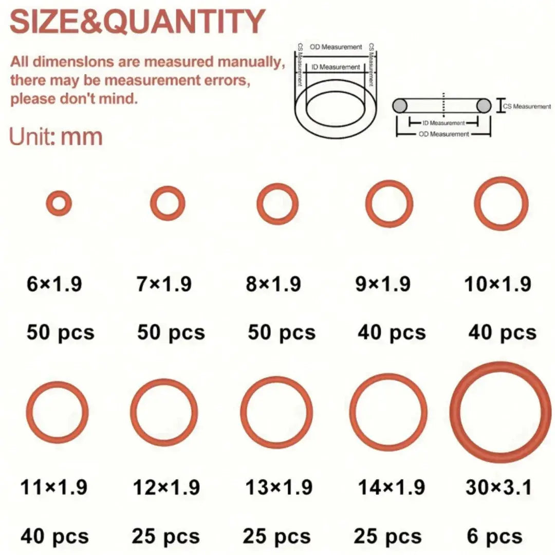 351Pcs Silicone O-Ring Seal Set, Heat Resistant & Oil Resistant O-Ring Combo Pack for Automotive Repair and Water Pipe Sealing from PriceLows™