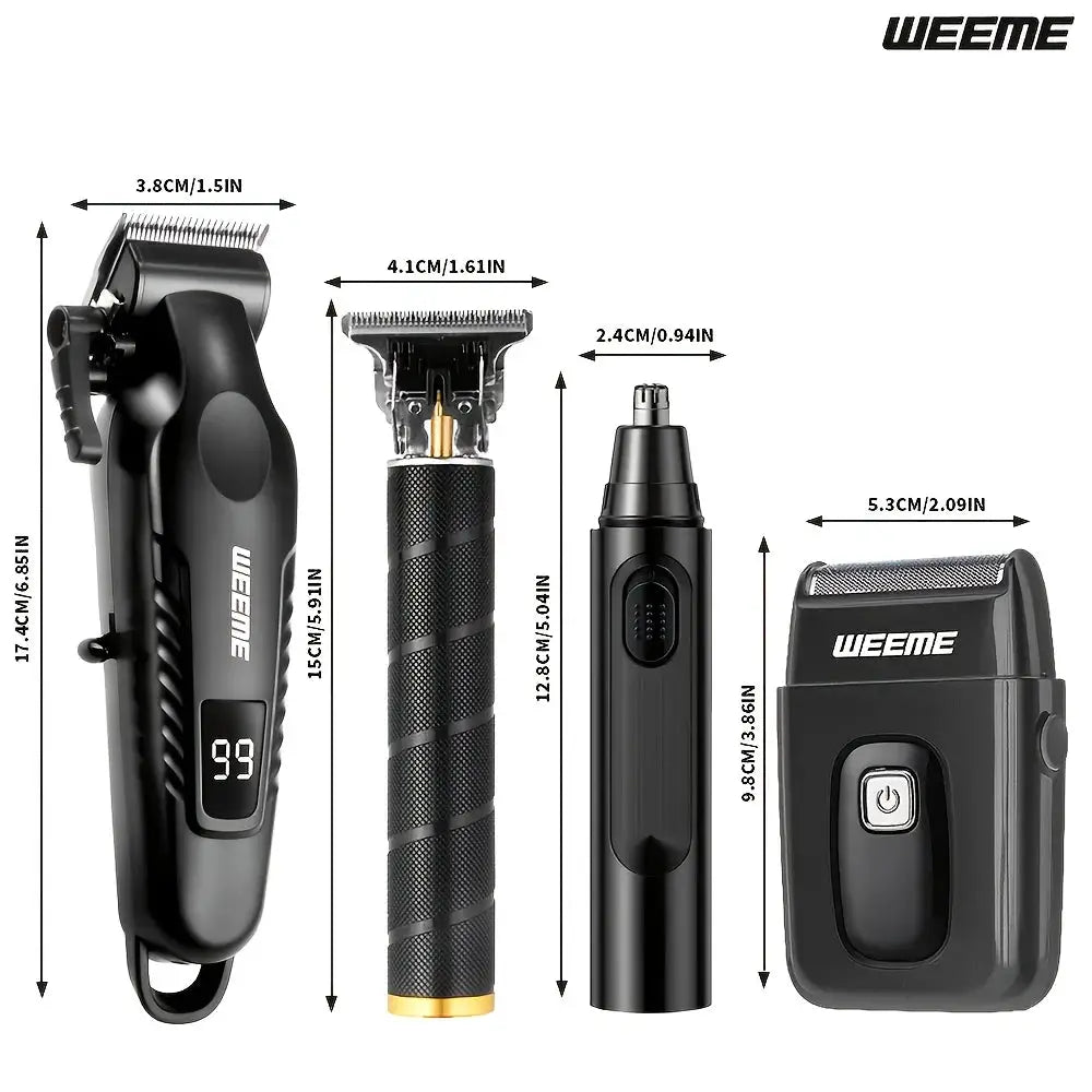 Men Grooming Kit | USB Rechargeable | LCD Display | 4 in 1 Kit