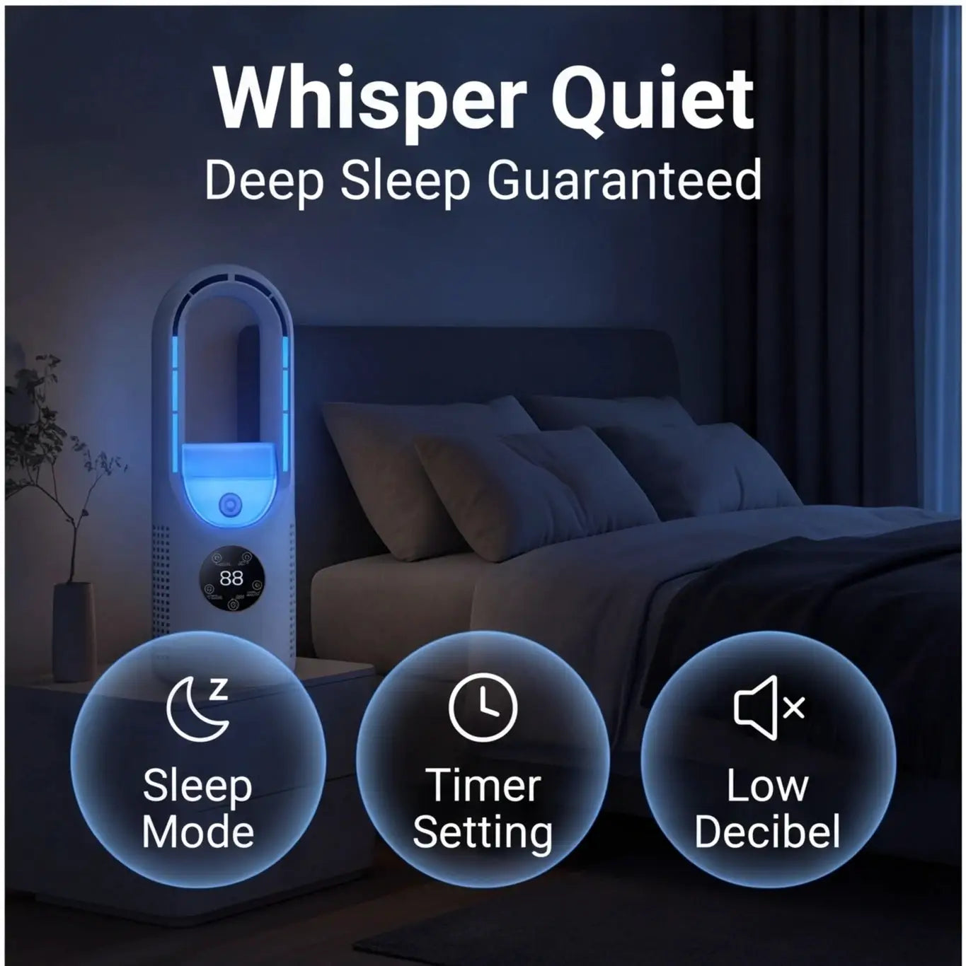 Mini Air Cooler with Humidification Cooling Fan Air Conditioning Fan LED Display 6 Wind Speed Settings Night Light from PriceLows™